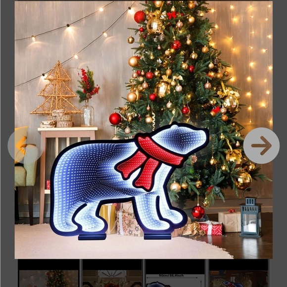Festive Polar Bear Light with Red Scarf - Picture 1 of 2